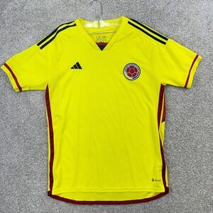 Adidas Colombia National Team Soccer Jersey XL Yellow Slim Fit Aeroready Mens